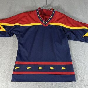 Vintage CCM Atlanta Thrashers Blue Blank Hockey Jersey Youth L/XL Kids Boys